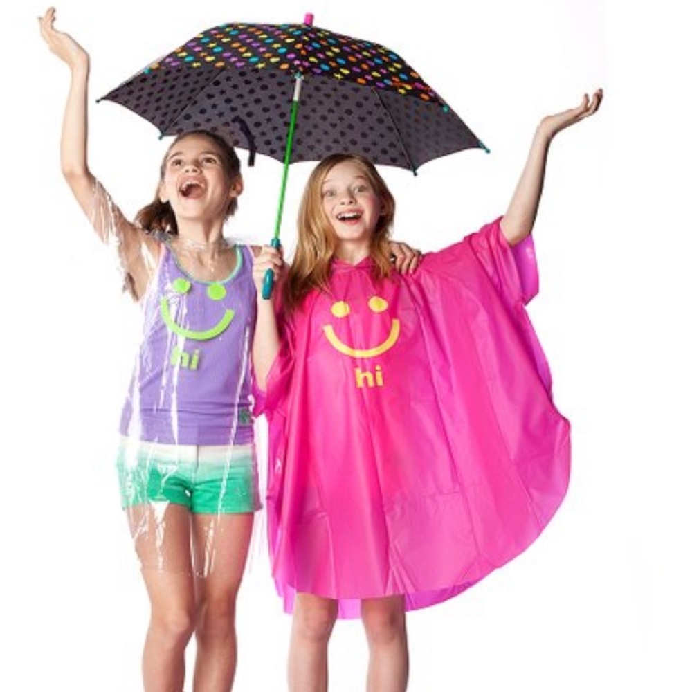 Hooded Rain Poncho - Little Miss Matched - Bright Pink - Hi & Bye